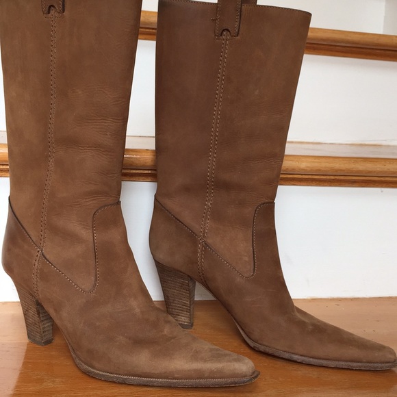 Michael Kors Shoes - Michael Kors tan leather heeled western boots